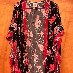 Knox Rose Floral Kimono NWOT